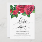 Botanische Waterverf Rood rozen Baby shower Kaart (Voorkant)