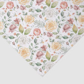 Botanische Waterverf Rozen en groen Tissuepapier (Detail)