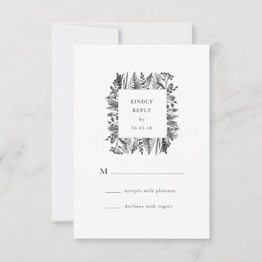 Botanische Waterverf RSVP-kaart RSVP Kaartje (Voorkant)
