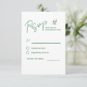 Botanische waterverf RSVP kaartje (Staand voorkant)