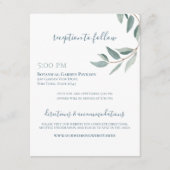 Botanische Waterverf Sage en Dusty Blue Vine info Informatiekaartje (Voorkant)