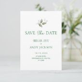 Botanische waterverf save the date (Staand voorkant)