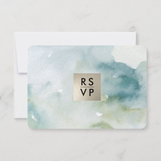 Botanische Waterverf Schilderen Bruiloft RSVP Kaar (Achterkant)
