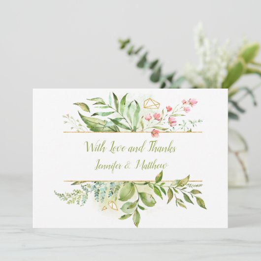 Botanische Waterverf Splash Bedankt | (Staand voorkant)