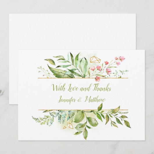 Botanische Waterverf Splash Bedankt | (Voorkant / Achterkant)