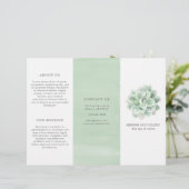 Botanische Waterverf Succulente drievoudige brochu (Staand voorkant)