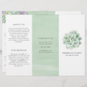 Botanische Waterverf Succulente drievoudige brochu (Voorkant / Achterkant)