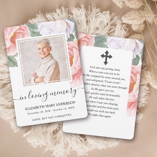 Botanische Waterverf Sympathie Uitvaartgebed Kaart