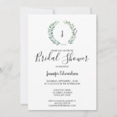 Botanische waterverf tak monogram Vrijgezellenfees Kaart (Voorkant)