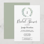 Botanische waterverf tak monogram Vrijgezellenfees Kaart (Voorkant / Achterkant)