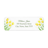 Botanische Waterverf Tulps Weddenschap Return Addr Etiket (Voorkant)