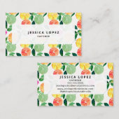 Botanische Waterverf van citrusvruchten Visitekaartje (Voorkant / Achterkant)