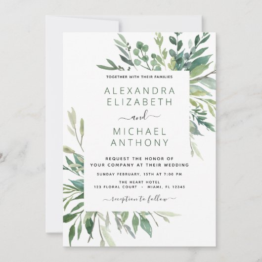 Botanische Waterverf van de olievlek Kaart (Voorkant)