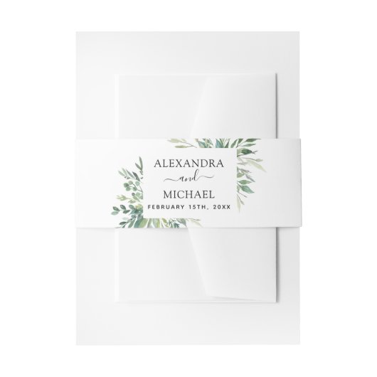 Botanische Waterverf van de olievlek Uitnodigingen Wikkel (Voorkant Voorbeeld)