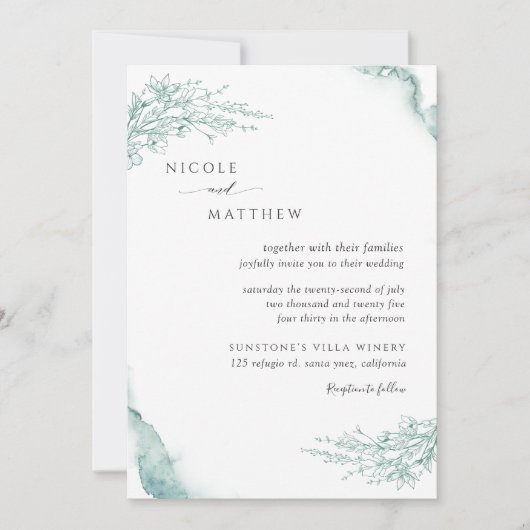 Botanische Waterverf van de Silver Sage Borg I Kaart (Voorkant)