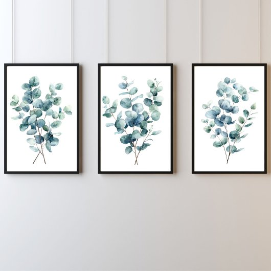 Botanische Waterverf van Eucalyptus Muurkunst Sets