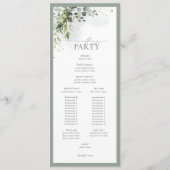 Botanische Waterverf van Floral Programmakaart (Achterkant)