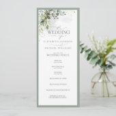 Botanische Waterverf van Floral Programmakaart (Staand voorkant)