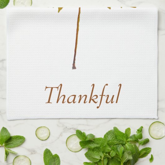 Botanische waterverf van het blad Thankful Theedoek (Gevouwen)