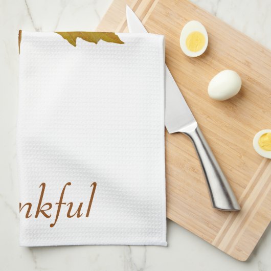 Botanische waterverf van het blad Thankful Theedoek (Quarter Fold)