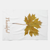 Botanische waterverf van het blad Thankful Theedoek (Horizontaal)