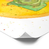 Botanische Waterverf van Persimmon Fruit Poster (Hoek)