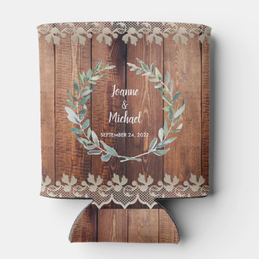 Botanische waterverf verlaat bijthout blikjeskoeler (Achterkant)