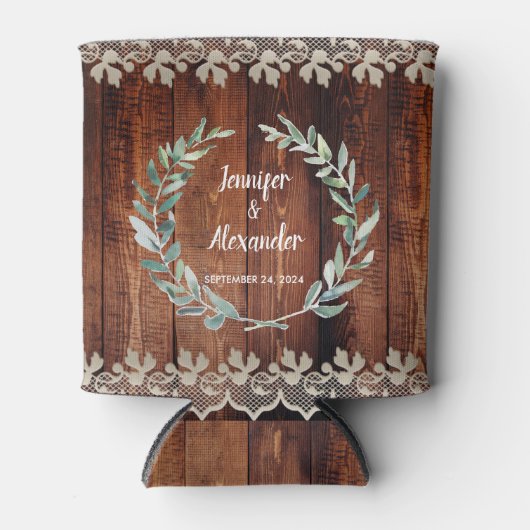 Botanische waterverf verlaat bijthout blikjeskoeler (Voorkant)