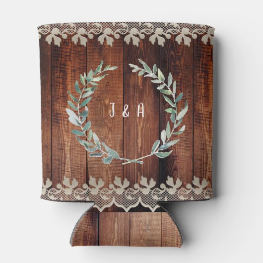 Botanische waterverf verlaat bijthout blikjeskoeler (Achterkant)