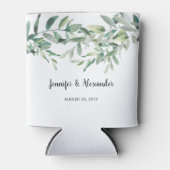 Botanische waterverf verlaat Bride Groom Wedding Blikjeskoeler (Voorkant)