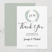 Botanische waterverf verlaat bruiloft bedankje feestdagenkaart (Voorkant / Achterkant)