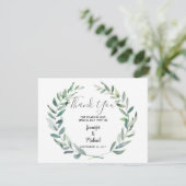Botanische waterverf verlaat bruiloft bedankje feestdagenkaart (Staand voorkant)