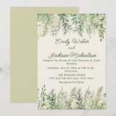 Botanische Waterverf verlaat bruiloft Kaart (Voorkant / Achterkant)