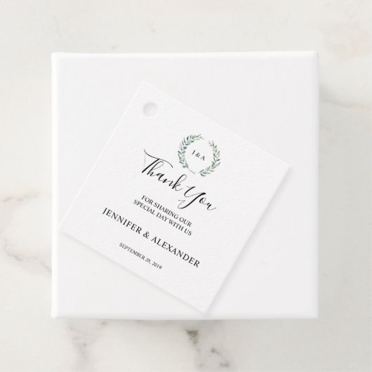 Botanische waterverf verlaat Dank je bruiloft Bedankjes Labels (In situ)