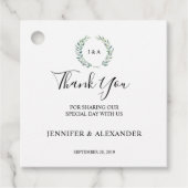 Botanische waterverf verlaat Dank je bruiloft Bedankjes Labels (Voorkant)