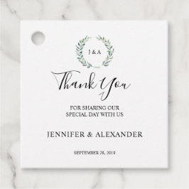 Botanische waterverf verlaat Dank je bruiloft Bedankjes Labels