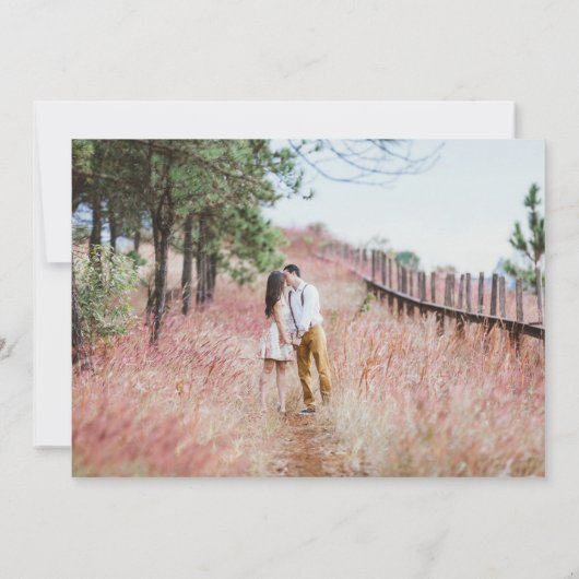 Botanische waterverf verlaat monogram foto Weddens Kaart (Achterkant)