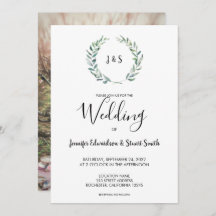 Botanische waterverf verlaat monogram foto Weddens