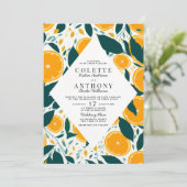 Botanische waterverf verse sinaasappels fruit Brui Kaart (Staand voorkant)