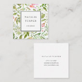 Botanische Waterverf Vierkante Visitekaartje (Voorkant / Achterkant)