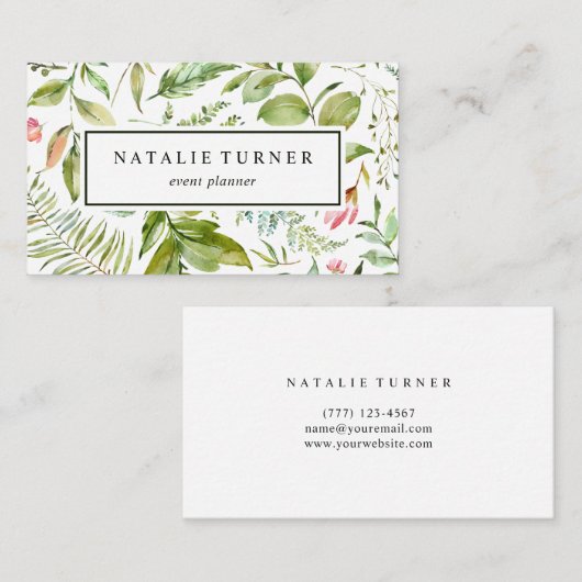 Botanische Waterverf Visitekaartje (Voorkant / Achterkant)