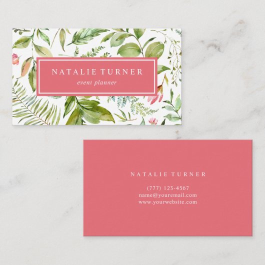 Botanische Waterverf Visitekaartje (Voorkant / Achterkant)