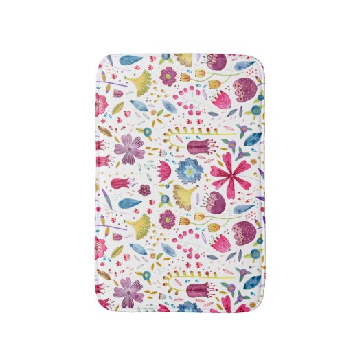 Botanische Waterverf Vloerverf Badmat (Voorkant Verticaal)