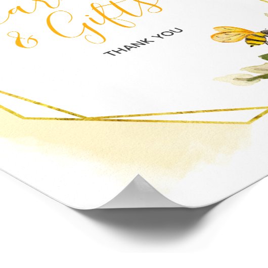 Botanische Waterverf voor bijen Poster (Hoek)