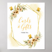 Botanische Waterverf voor bijen Poster (Voorkant)