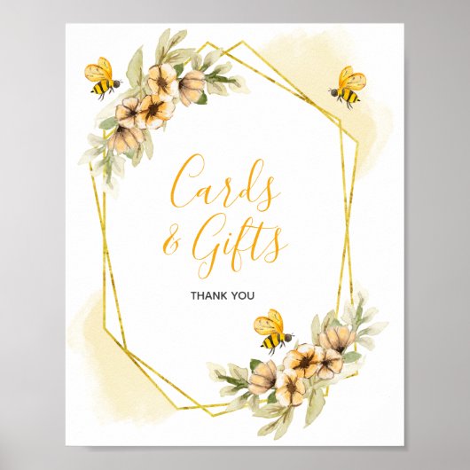 Botanische Waterverf voor bijen Poster (Voorkant)