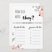 Botanische Waterverf Vrijgezellenfeest "Raad eens Programmakaart (Voorkant / Achterkant)