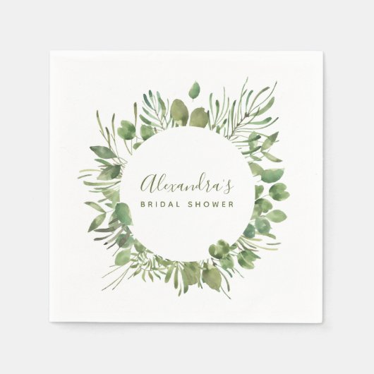 Botanische Waterverf Vrijgezellenfeest Servet (Voorkant)