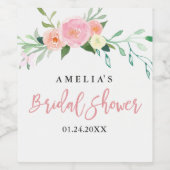 Botanische Waterverf Vrijgezellenfeest Wijnlabel Wijn Etiket (Enkel label)