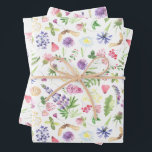 Botanische Waterverf Wildbloem Gift Inpakpapier Vel<br><div class="desc">Whimiscal botanical waterverf wildflower cadeaupapier! Ideaal voor de zomer- en lenteverfeestingen.</div>